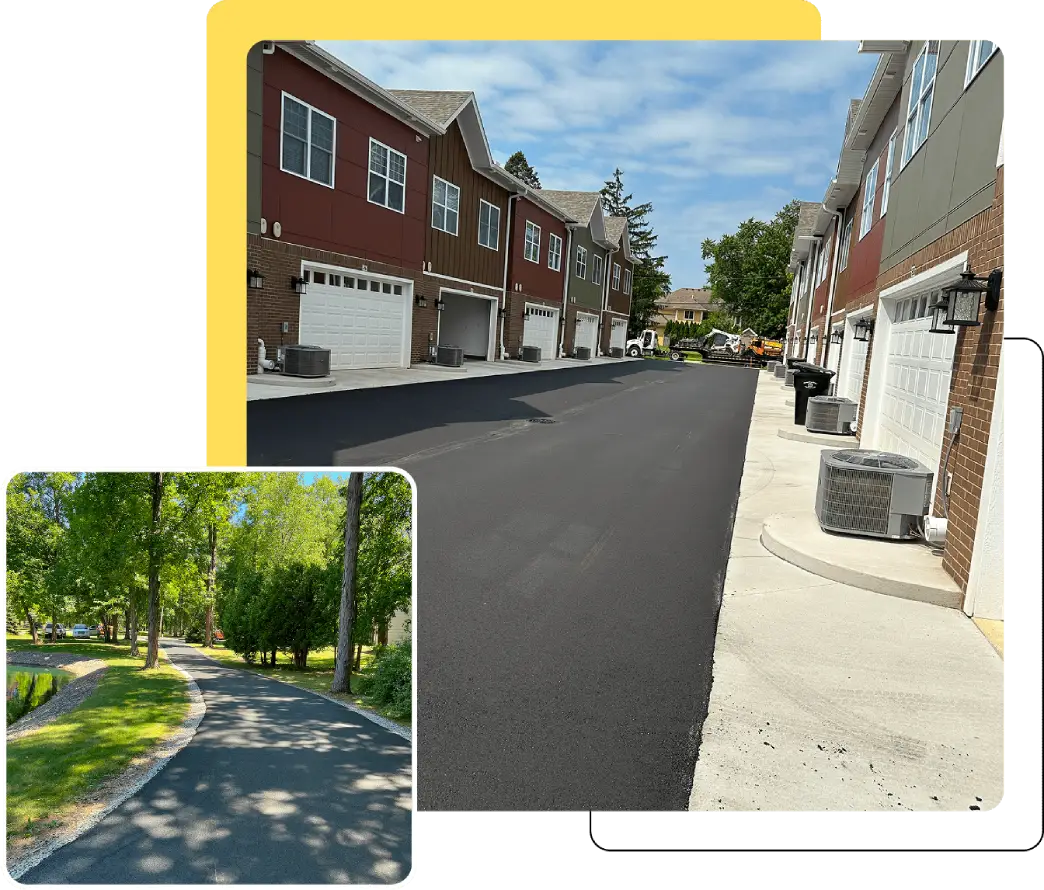 Freshly paved residential street